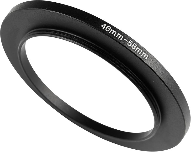 JOYTOLIN 46-58mm Metal Step-Up Ring Adapter Compatible with Mirrorless Cameras DSLR Lens, UV CPL ND Filter Thread Converter, Black - Image 1